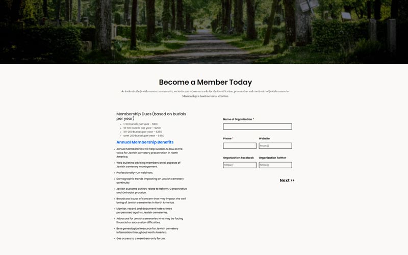 JCANA membership form collapsed